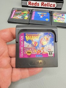 SEGA Game Gear 7 Game Bundle - Sonic, Tempo Jr, Headdy, Captain America, Etc