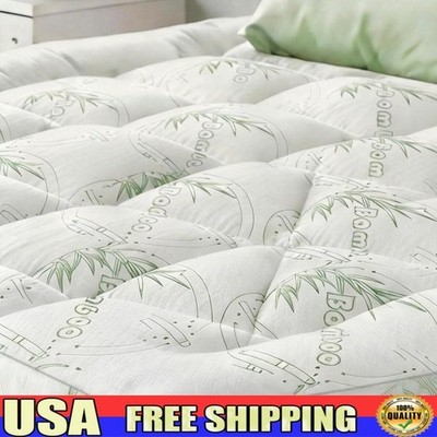 3 Inch Memory Foam Mattress Topper Pressure Relief Bamboo Cover Deep Pocket New