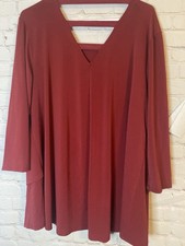 Red Hi Low Cold Shoulder Dress Front Slit Size 18/20 W