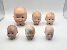 Antique porcelain bisque doll heads - whole heads - German AM, W&S, HS