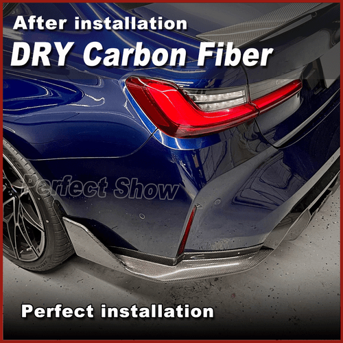 Parachoques trasero de carbono DRY Splitter Flaps Side Canards para BMW G80 M3 2021-24 - Imagen 4 de 14