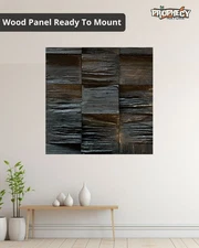 12”x12” Solid Wood Wall Panel – Decorative 3D Wooden Art Panel – Ready to Mount 