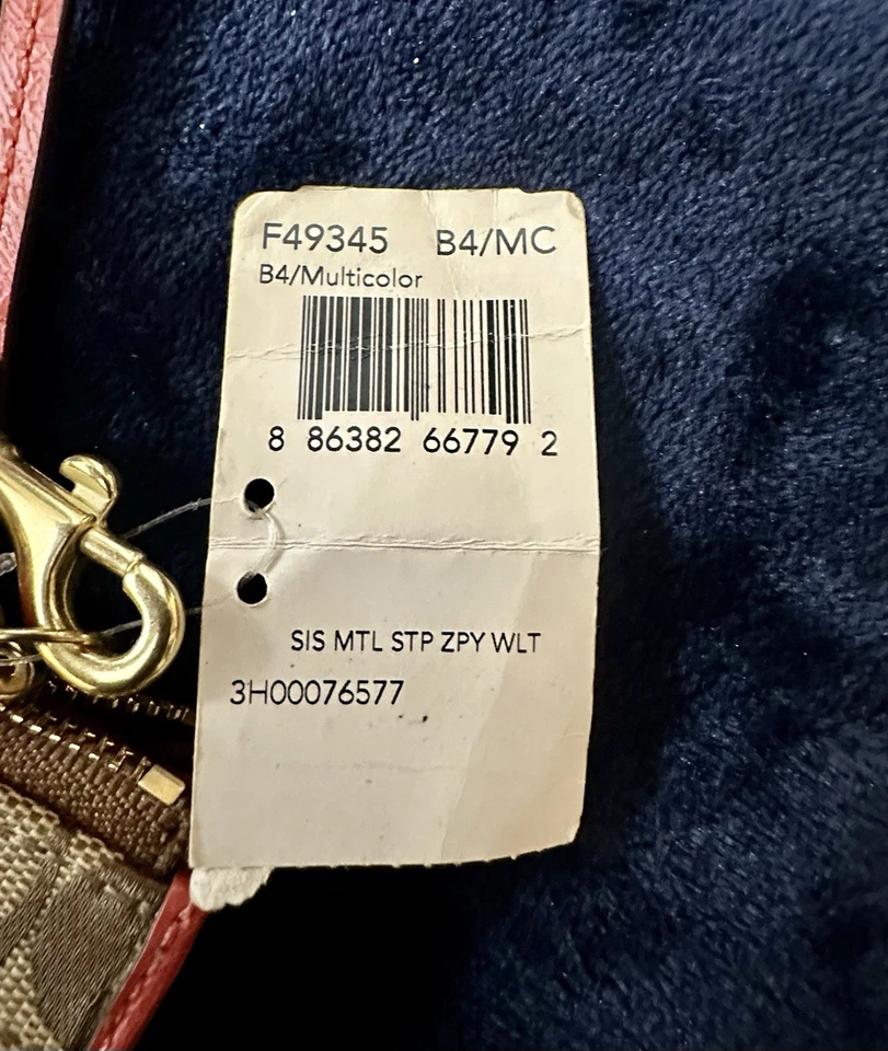 Coach Corner Zip Wristlet in Signature Canvas with Stripe, style number F49345 - Image 3 of 4