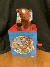Schylling Poppin Pony Musical Jack In The Box Horse PopUp Toy Metal Works Tested
