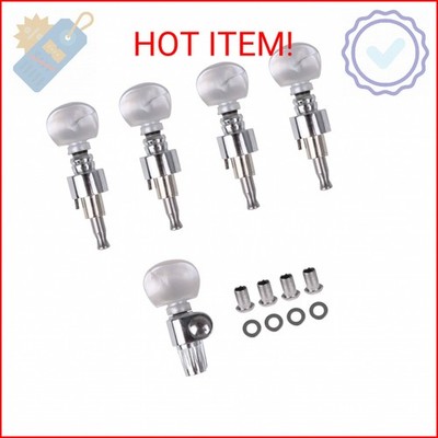 BQLZR Zinc Alloy Banjo Tuning Pegs 5 String Chrome, Geared Machine Head With Pea