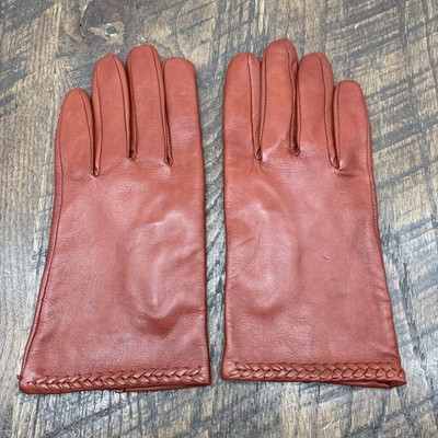 Ladies Nordstrom Extra Large Genuine Leather 100% Polyester Lining Gloves
