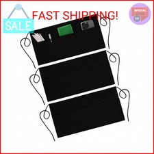 GREEN LIFESTYLE 3 Pack Server Aprons with 3 Pockets - Waist Apron, Waitress Apro