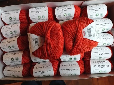 COTTON-MERINO FINE - CONCEPT von Katia - orange  90  - 25 g / ca. 75 m Wolle