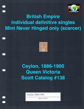 at $11.25 Scott Value  - 1886-1900 CEYLON Queen Victoria LANKA MNH NH UMM