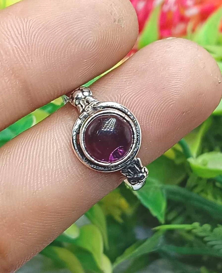 Superbe bague bijou en argent sterling 925 plaqué améthyste pierre précieuse ... - Photo 1/1