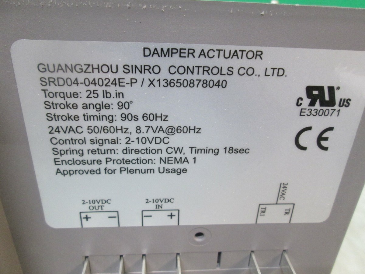 Trane SRD04-04024E-P Damper Actuator X13650878040 MOD01301 Trane SRD04-04024E-P Damper Actuator X13650878040 MOD01301