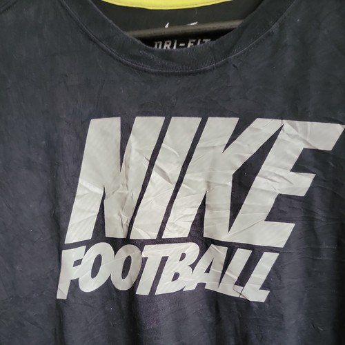 Nike Dri Fit Black/Gray Size Medium " Nike Football" Short Sleeve Shirt - Picture 4 of 7