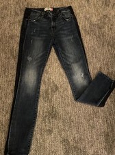 CAbi Women's Size 6 High Rise Straight Tuxedo Jeans 3750 Blue Denim