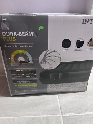 Intex Dura-Beam Plus 16.5'' Pillow Rest Raised Airbed with Internal Pump - Black,