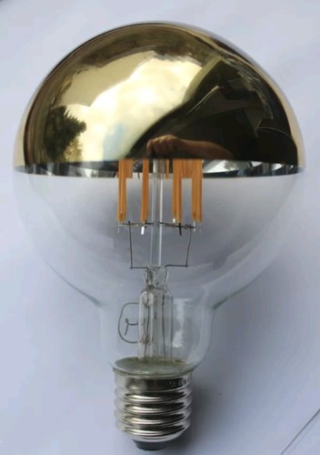 2x ELG Designer G95 Gold Crown Globe 95mm E27 LED Lamp 8w 2600k Dimmable