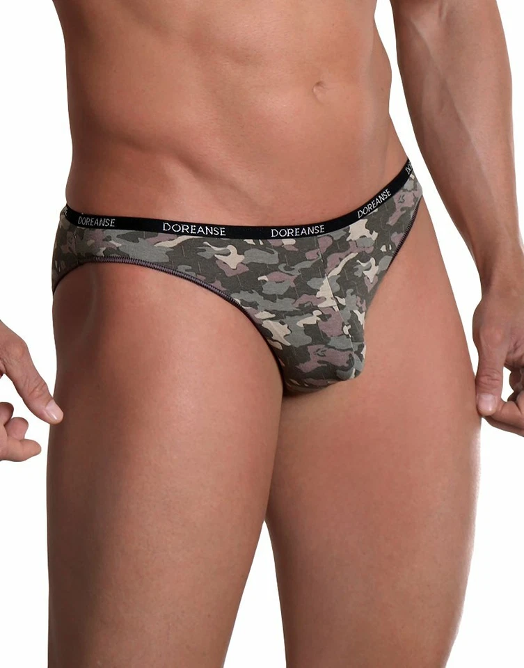 Doreanse 1335 Camuflaje Algodón Suave Calzoncillos Slips Bikini Ropa Interior Hombre Foto 2 de 4