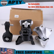 3PCS For 2012-2013 Honda Civic 1.8L Engine Motor & Auto Transmission Mount Set