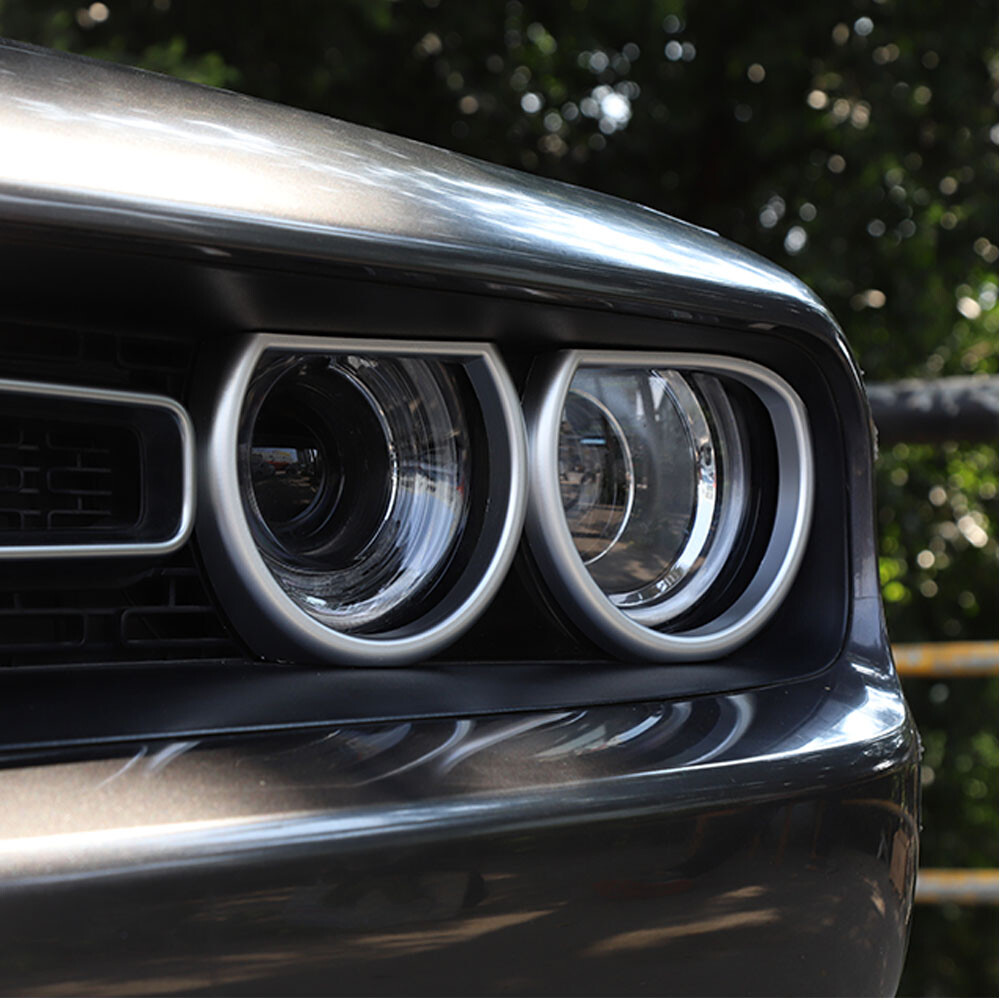 4pcs Front Headlight Trim Rings Bezels Cover for Dodge Challenger 2015