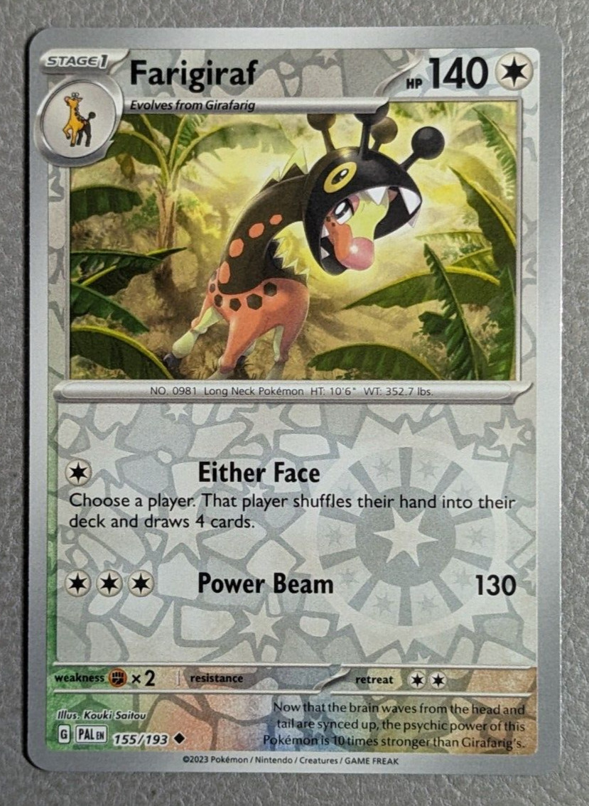 Farigiraf Reverse Holo NM PAL 155/193 Paldea Evolved Pokemon Card