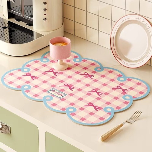 Water Absorbing Leather Placemat Rectangular Insulation Mat Household - Picture 11 of 12