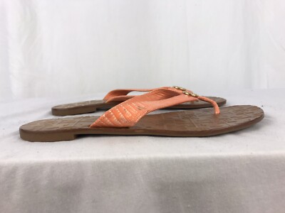 RARE Tory Burch Thora Women US 10 Peach Patent Leather Women Flip Flops C1