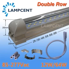 4/Pack T8 LED Shop Light Integrated LED Tube 2,3,4,5,6,8FT Double Row T8 Fixture