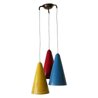 Extremely Rare & Lovely Mid Century Modern Cascading Pendant Lamp or Sconce H D