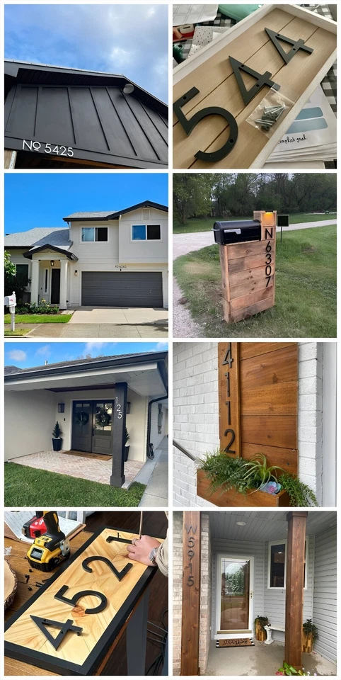 Letras de números de dirección de casa moderna de 5 pulgadas para dirección exterior exterior Foto 4 de 4