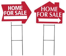 Large -Arrow and House shaped- Home for Sale Sign Kit Combination 