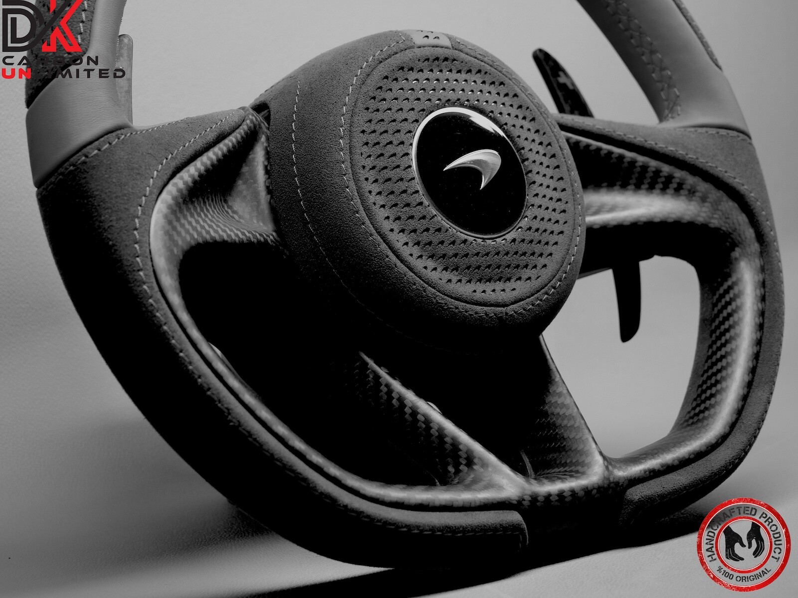 McLaren 720S 750S 765LT Spider GT Gray Ring Napa Gloss Carbon Steering Wheel