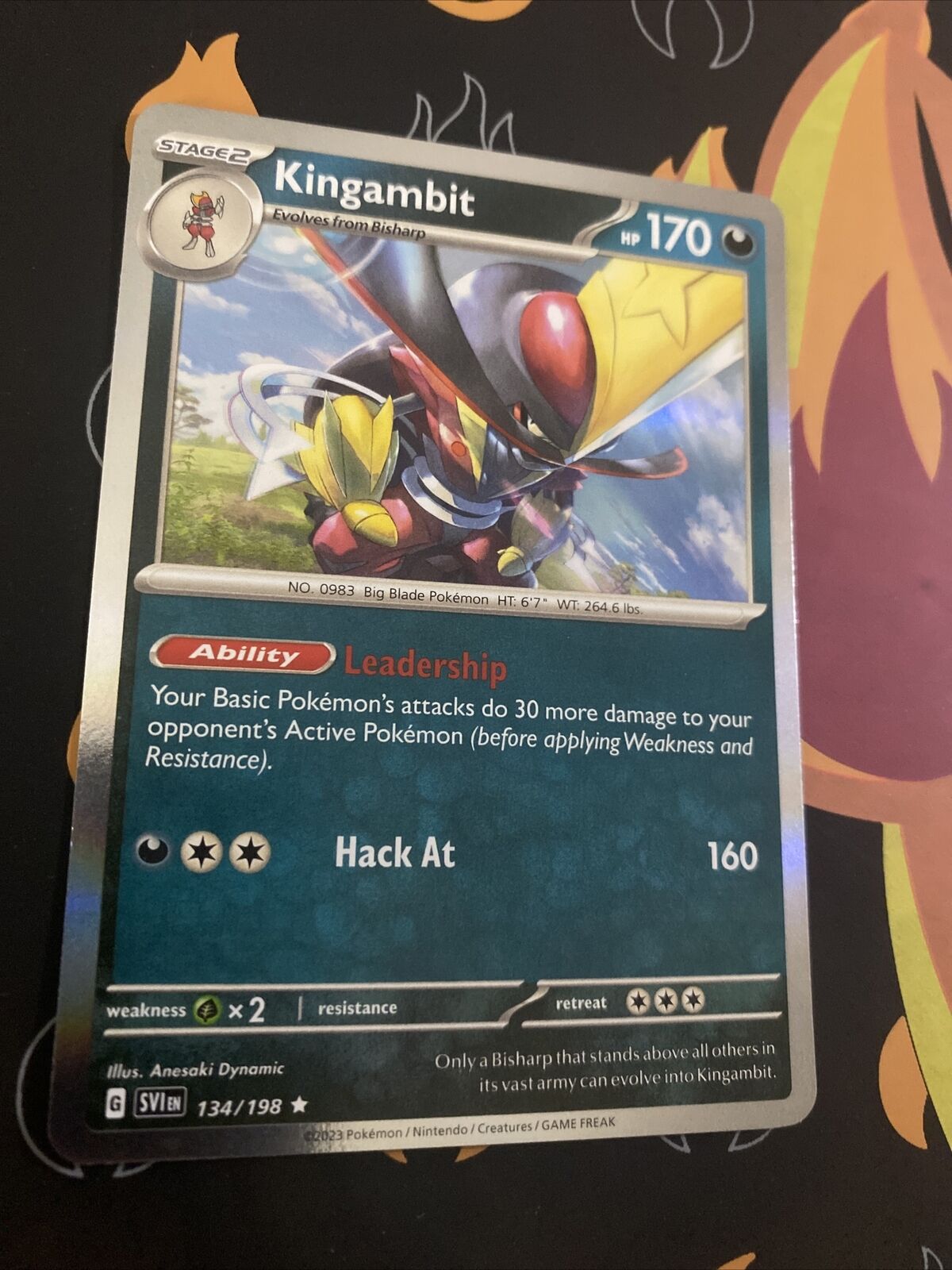 Pokémon - Kingambit - 134/198 - Reverse Holo Rare - Scarlet & Violet - NM/M  