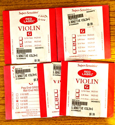 5 Super-Sensitive Red Label 1/4 Violin G String  SS2143