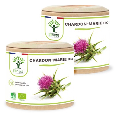 Complément Alimentaire Chardon Marie Bio BIOPTIMAL - 120 Gélules - Pour Foie Et Digestion - Neuf