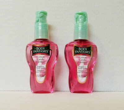 Body Fantasies Cotton Candy Fantasy Fragrance Body Spray 1.7oz Fairy Top (2 Btls