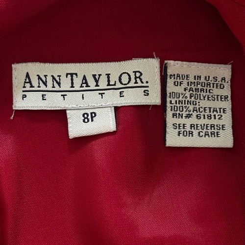 Ann Taylor Vintage Red Black Trim One Piece Suit Dress Women's Size 8 Petite - Picture 10 of 12