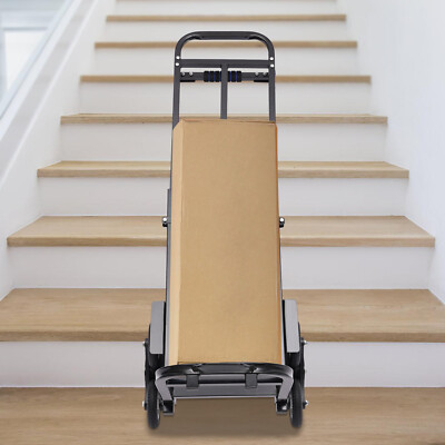 460lbs Black Stair Climbing Cart Trolley Stair Climber Hand Truck 29-45in Height