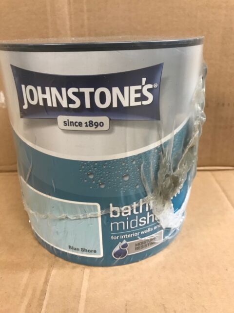 Johnstone's - Bathroom Paint - Blue Shore - Mid Sheen Finish - Stain Blocker 2.5