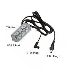 Emomo 7 Button 5 Pin Lift Chairs Hand Control Power Recliner Switch TRG with USB