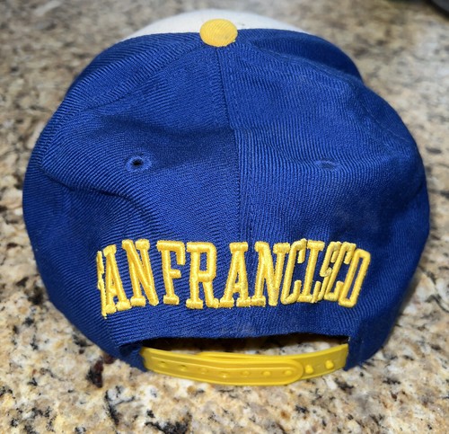 The City San Francisco Warriors New Era One Size SnapBack Hat Blue White Yellow - Picture 3 of 7