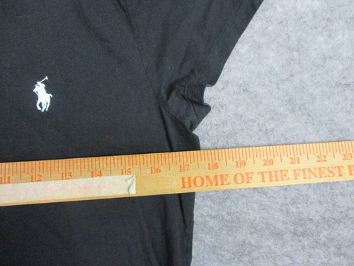 Polo Ralph Lauren Shirt Girls Medium W35in Black Cotton White Pony Crew Neck Top - Picture 6 of 11
