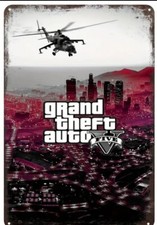 GTA GRAND THEFT AUTO V 5 VIDEO GAME TIN METAL SIGN 8"X12" DISTRESSED LOOK