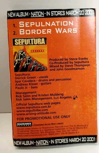 2000-2001 Rare Soulfly & Sepultura Cassette Singles W/Sleeves Tribal Metal - Picture 4 of 8