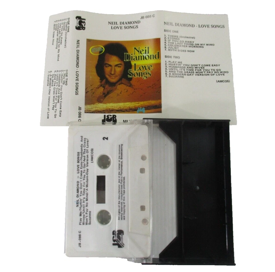 Neil Diamond Love Songs Vintage Cassette Tape J&B Record JB 086 C Tested - Image 4 of 4