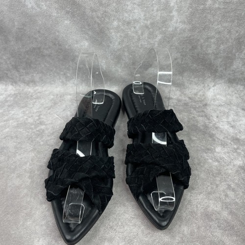 Rag & Bone Lewis Pointed Toe Braided Suede Sandal In Black Womens Sz 36.5 US 6.5 - Picture 6 of 11