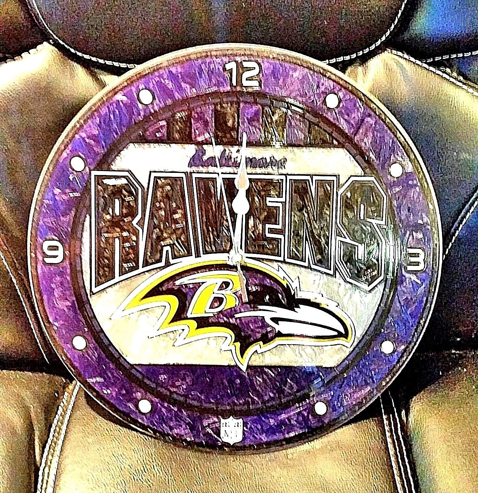 Ravens Clock Baltimore Ravens Art Glass Clock - NFL | eBay