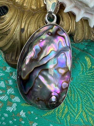 Charles Albert Iridescent Abalone & Sterling Silver Handcrafted Pendant Necklace - Picture 12 of 19