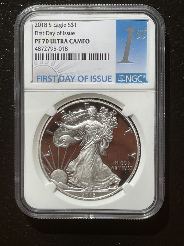 2018-S $1 SILVER AMERICAN EAGLE NGC PF70 First Day of Issue : 06729