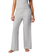 Gap Women's Ribbed Mid-Rise Lounge Pajama Pants - Heather Grey, sz M