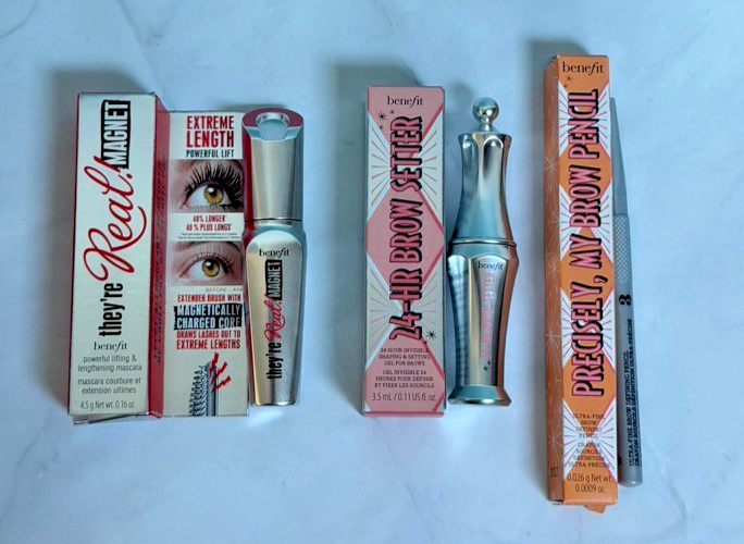 Benefit Brow Pencil + Setter + They're Real! Magnet Mascara Bundle NWB Worth £45