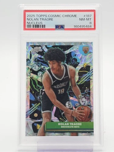 NOLAN TRAORE 2025-26 TOPPS COSMIC CHROME ROOKIE NUCLEUS #187 PSA 8 Q7195